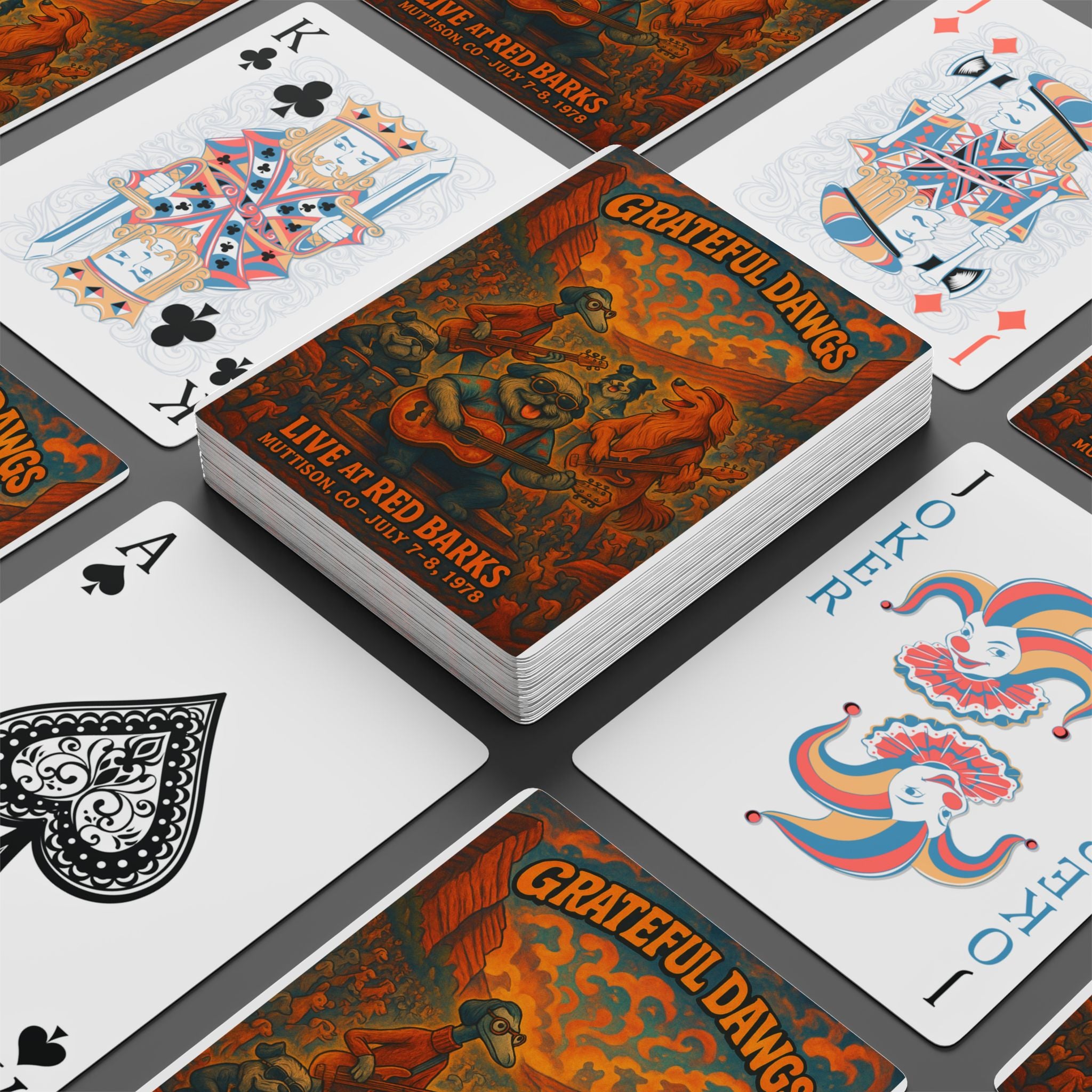 Grateful Dawgs Playing Cards | Funny Gift for Dog Lovers and Music Fans